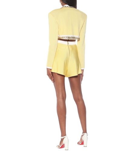 Chain-link cropped knit jacket - Balmain - Modalova