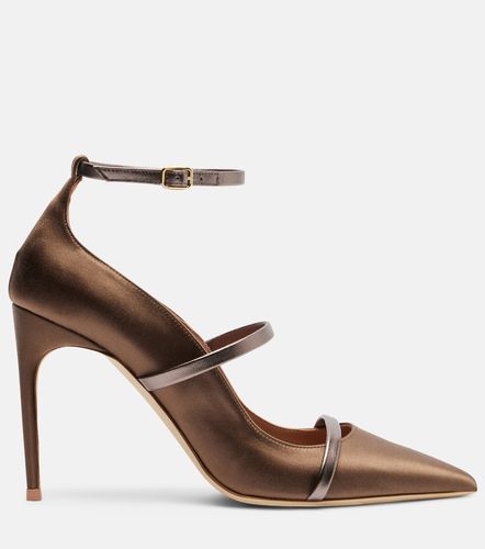 Salones Diaz 100 de satén con piel - Malone Souliers - Modalova