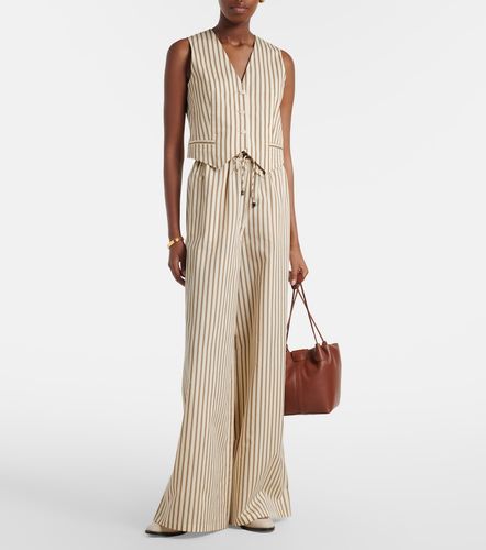 Pantalones anchos de algodón y seda a rayas - Max Mara - Modalova