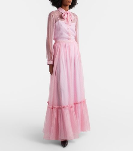 Camicia in chiffon con stampa GG - Gucci - Modalova