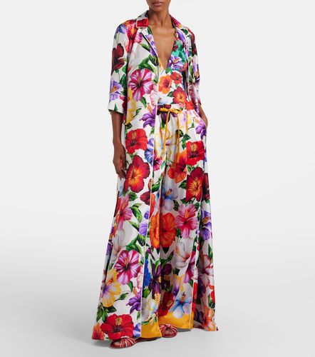 Abito lungo in raso di seta - Dolce&Gabbana - Modalova