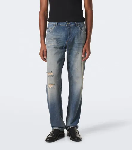 Distressed Straight Jeans - Dolce&Gabbana - Modalova