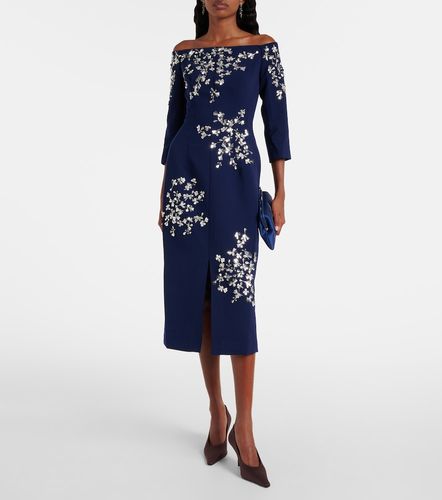 Abito midi con scollo bardot decorato - Carolina Herrera - Modalova