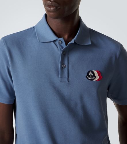 Polo de piqué de algodón con logo - Moncler - Modalova