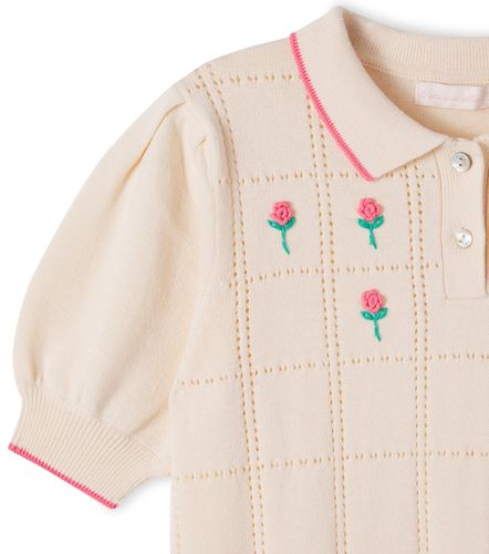 Polo de algodón con aplique floral bordado - C'era Una Volta - Modalova