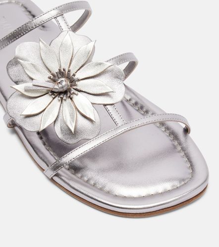 Floral-applique metallic leather sandals - Zimmermann - Modalova