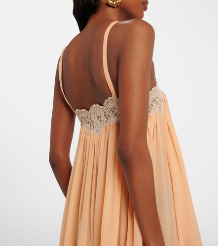 Chloé Vestido corto de georgette de seda con encaje - Chloe - Modalova