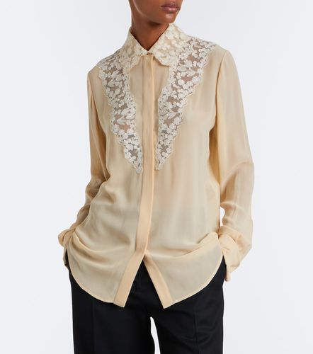 Hemd aus Seidengeorgette mit Spitze - Fendi - Modalova