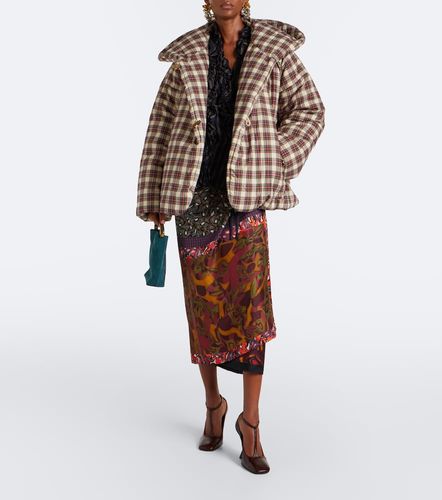 Gingham hooded cotton puffer jacket - Dries Van Noten - Modalova