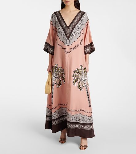Muumuu printed silk twill maxi dress - La DoubleJ - Modalova
