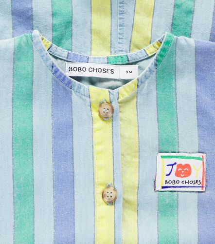Bebé - mono en denim a rayas - Bobo Choses - Modalova
