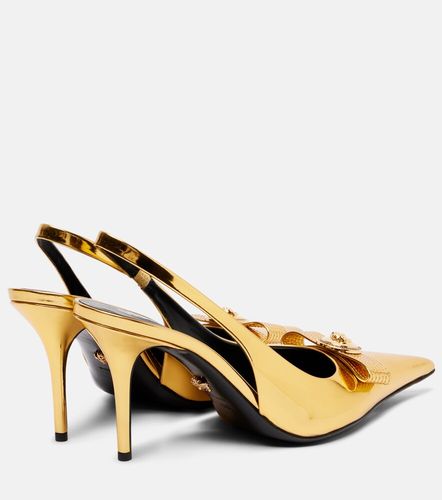 Gianni Ribbon 85 leather slingback pumps - Versace - Modalova