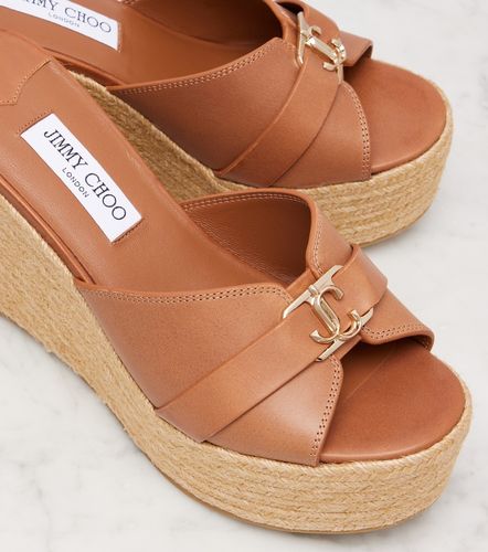 Leda 100 leather platform wedge sandals - Jimmy Choo - Modalova