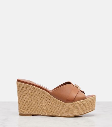 Leda 100 leather platform wedge sandals - Jimmy Choo - Modalova
