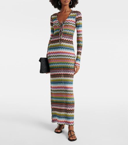 Vestido largo de lamé en zigzag - Missoni - Modalova