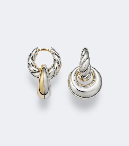 Pendientes Sculpted Cable de plata de ley y oro de 14 ct - David Yurman - Modalova