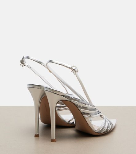 Metallic leather slingback sandals - Gianvito Rossi - Modalova