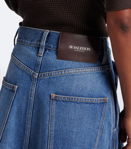 Asymmetric draped denim midi skirt - JW Anderson - Modalova