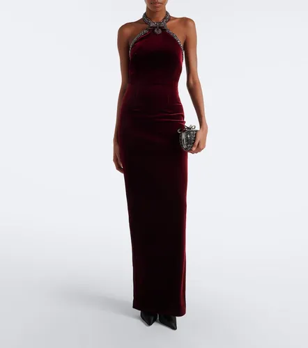 Embellished halterneck velvet gown - Self-Portrait - Modalova