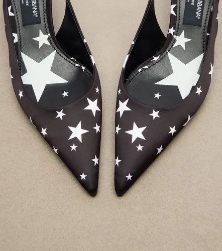 Embellished printed satin slingback pumps - Dolce&Gabbana - Modalova