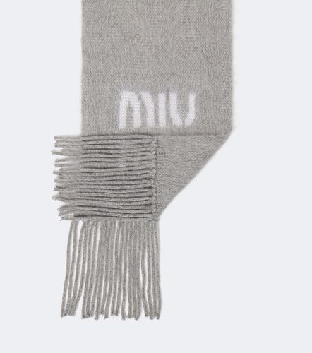 Sciarpa in misto mohair e lana con frange - Miu Miu - Modalova