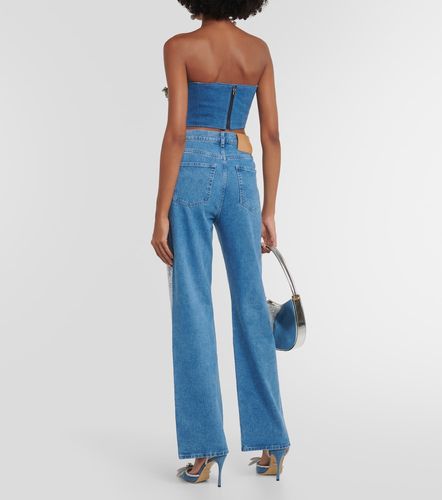 Jeans a gamba larga con cristalli - Giuseppe di Morabito - Modalova
