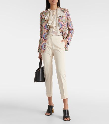 High-rise cotton-blend tapered pants - Etro - Modalova