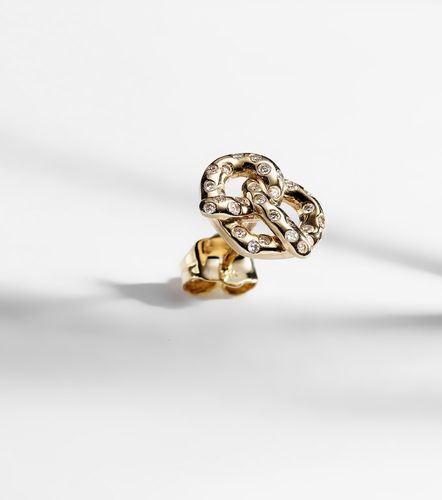 Pretzel 14kt single stud earring with diamonds - Sydney Evan - Modalova