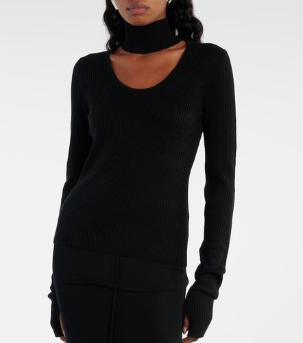 Cutout ribbed-knit turtleneck top - Didu - Modalova
