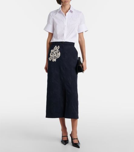 Falda midi de jacquard de mezcla de algodón - Erdem - Modalova