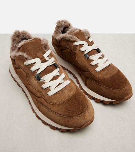 Sneakers Runner Monili in suede e canvas - Brunello Cucinelli - Modalova