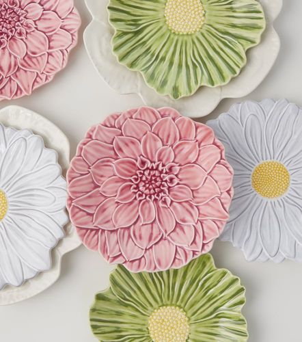 Set de 4 platos de postre Maria Flor Daisy de loza - Bordallo Pinheiro - Modalova