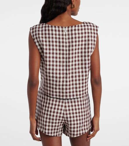 Martina gingham linen crop top - Posse - Modalova