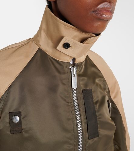 Giacca blouson cropped in cotone e twill - Sacai - Modalova