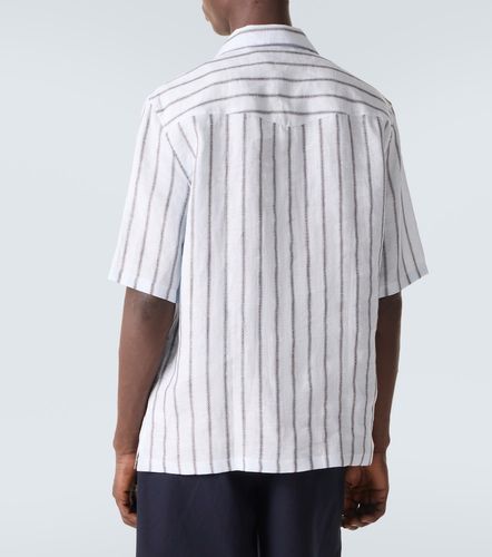 Camisa bowling de lino a rayas - Brunello Cucinelli - Modalova