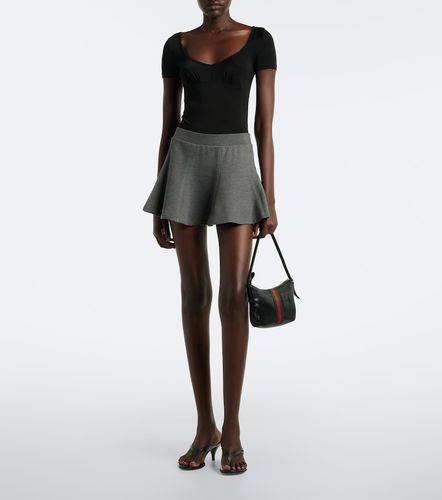 Double G cotton and silk miniskirt - Gucci - Modalova