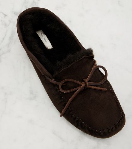 Scarpe da barca Luca in suede con shearling - The Row - Modalova