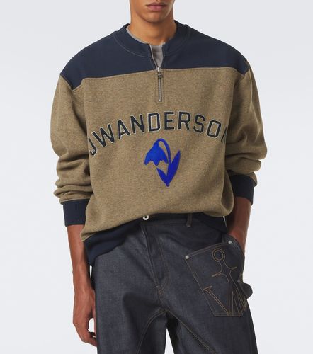 Embroidered wool-blend half-zip sweater - JW Anderson - Modalova