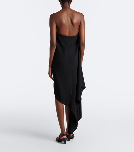 Midikleid aus Crêpe mit Shearling - Loewe - Modalova
