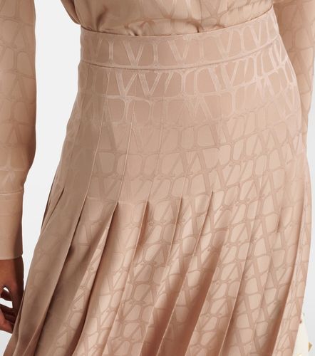 Falda midi Toile Iconographe de seda plisada - Valentino Garavani - Modalova