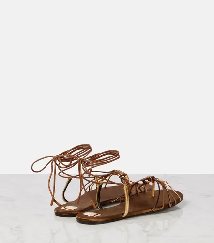 Babylone Cassandre leather sandals - Saint Laurent - Modalova