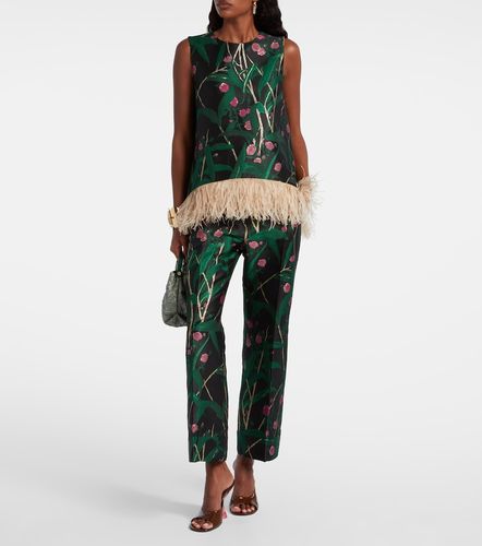 La Scala feather-trimmed jacquard top - La DoubleJ - Modalova