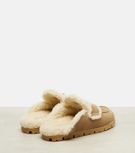 Prada Mules in suede con shearling - Prada - Modalova