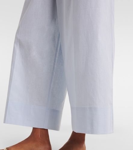 Pantalones anchos cropped de algodón y lino - Toteme - Modalova