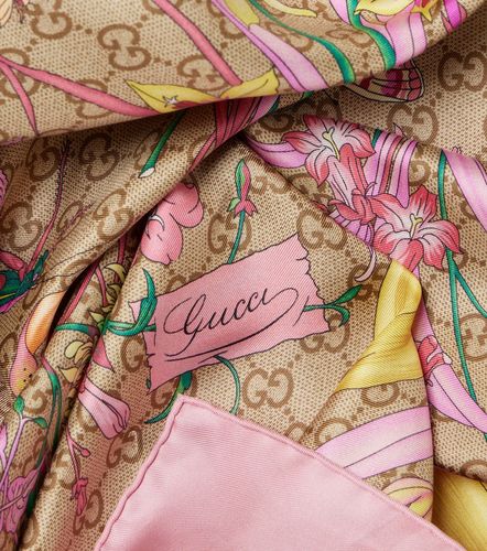 Sciarpa Flora GG in seta con stampa - Gucci - Modalova