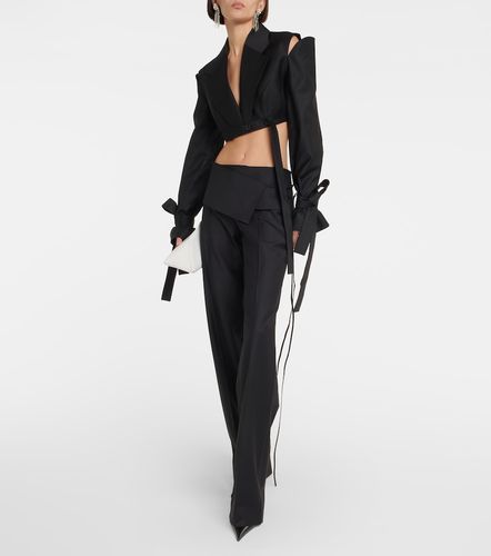 Xylo cutout cropped wool-blend blazer - Aya Muse - Modalova
