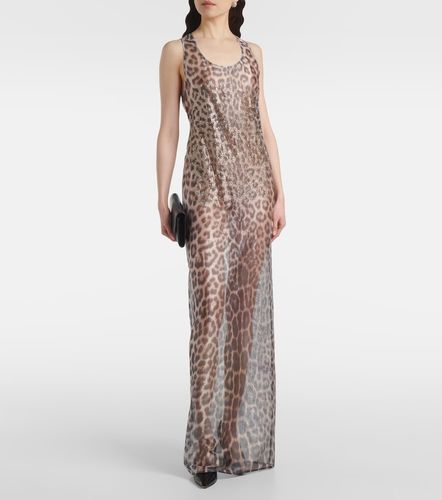 Abito lungo in tulle con cristalli - Jacques Wei - Modalova