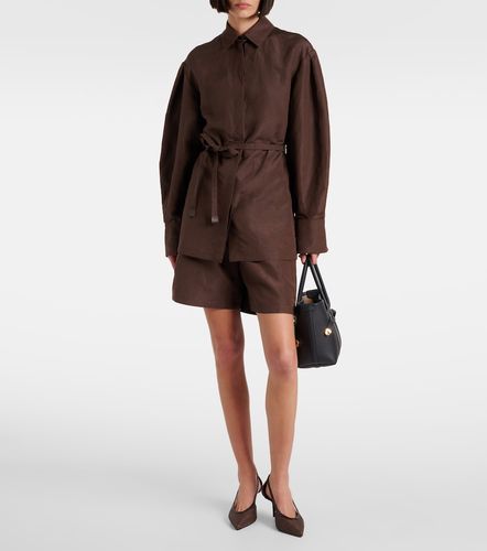 Camisa Affari de lino y seda con cinturón - Max Mara - Modalova