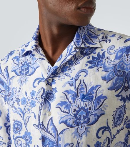 Camicia bowling in lino con stampa - Etro - Modalova