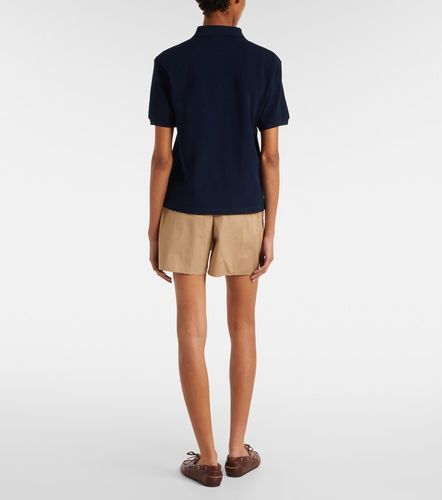 Polo in piqué di cotone con logo - Miu Miu - Modalova